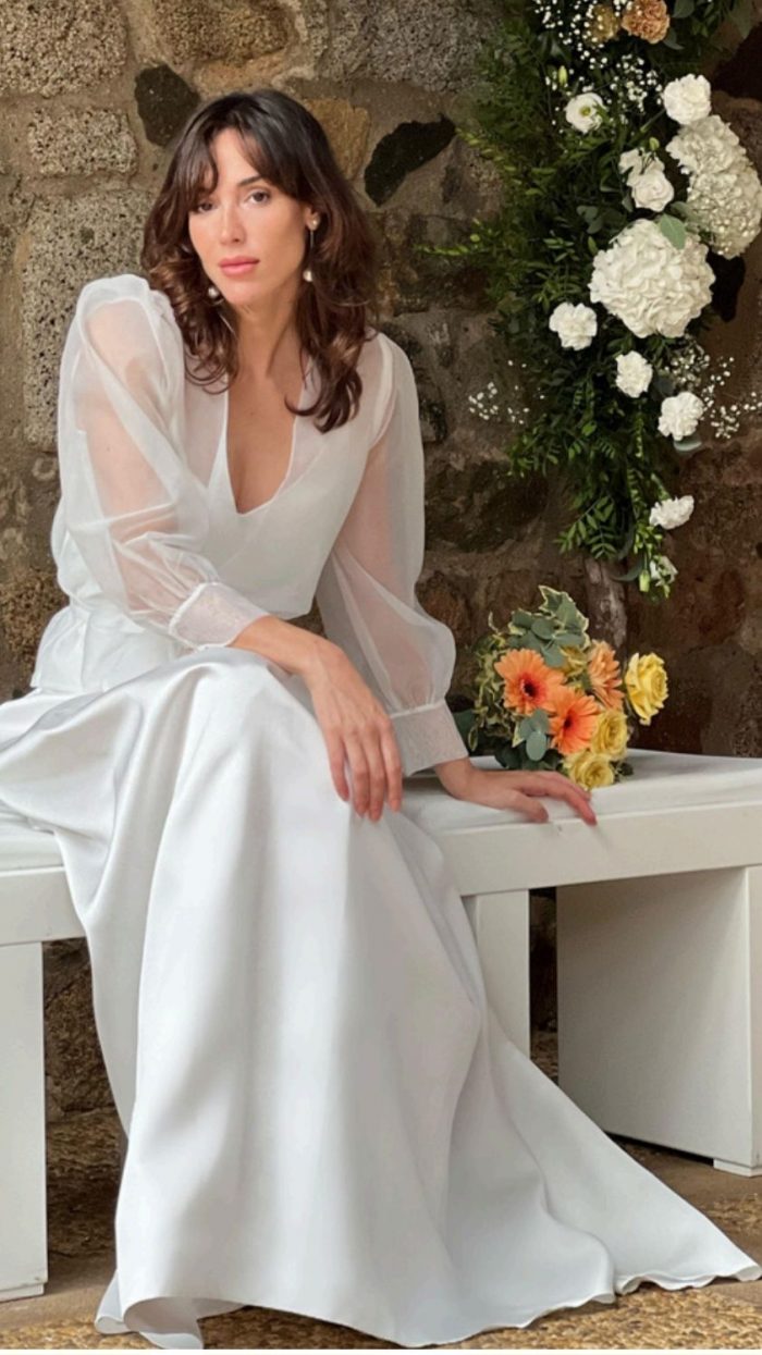 Camisa de Organza Cruzada - Imagen 1