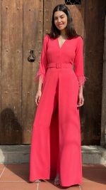 CONJUNTO DE PANTALON Y CASACA CON PLUMAS - Imagen 4