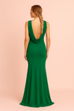 Vestido Largo Escote con Caida en la Espalda - Imagen 4