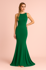 Vestido Largo Escote con Caida en la Espalda - Imagen 5