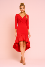 VESTIDO DE FIESTA ASIMETRICO TAFETAN