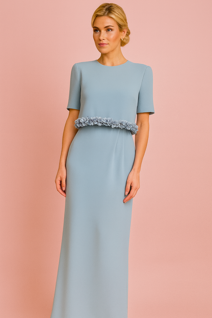 Conjunto de Chaqueta y Vestido Largo Madrina - Imagen 3