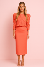 Vestido Midi con Chaqueta de Bordado Inglés