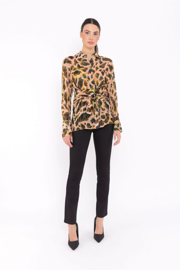 Blusa de Leopardo con lazada - Imagen 2