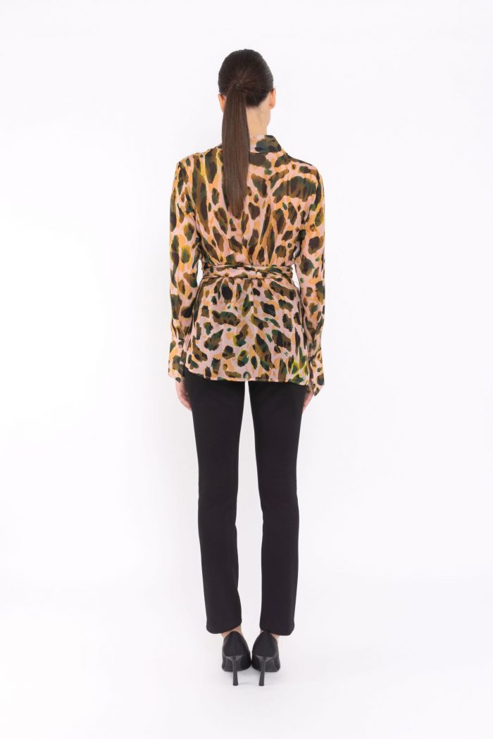 Blusa de Leopardo con lazada - Imagen 3