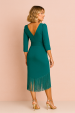 Vestido Midi de Flecos Liso - Imagen 2