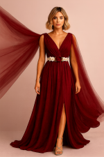 Vestido Largo Anne Mangas de Capa - Imagen 3