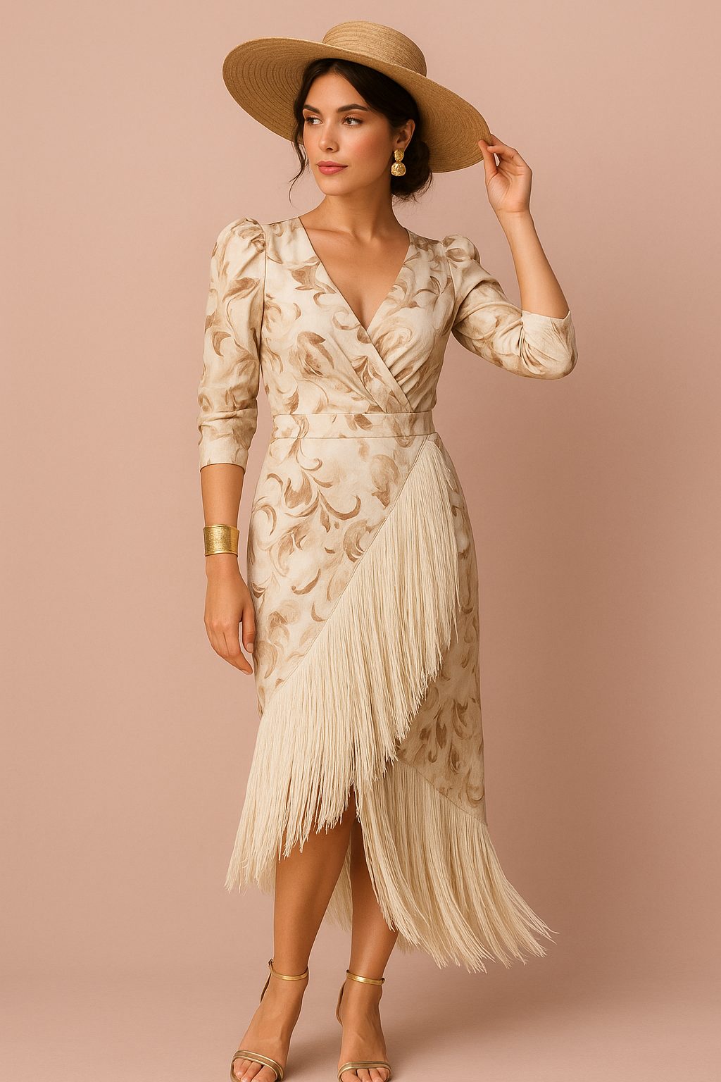 file_0000000098e061f496b75172011b0c27 Vestido de Raso Elástico con Flecos - Imagen 1