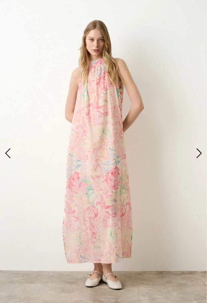 Vestido Halter Rosas - Imagen 1