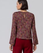 Blusa corta mangas acampanadas - Imagen 3
