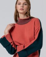 Jersey cuello alto con contrastes de color - Imagen 5