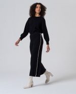 Pantalón de tricot con contrastes