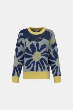 Jersey flor azul y cuello ribete amarillo - Imagen 2