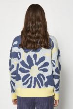 Jersey flor azul y cuello ribete amarillo - Imagen 4