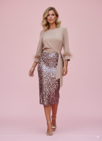 Conjunto de Blusón y Falda de Lentejuelas