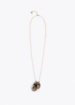 Collar largo nudo bicolor print animal - Imagen 2