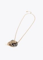 Collar largo nudo bicolor print animal - Imagen 3