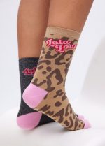 Pack calcetines print animal y lurex