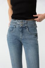 Pantalón Vaquero Skinny Doble Up Cinto Tachas