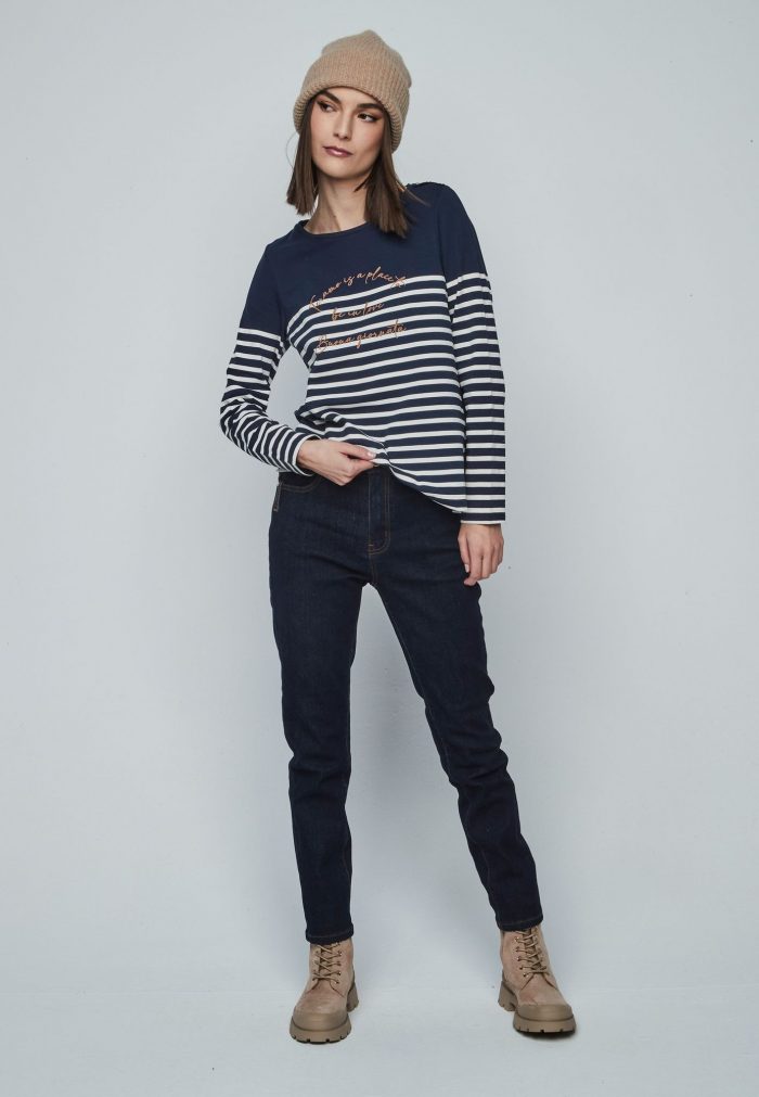 Camiseta raya texto - Imagen 4