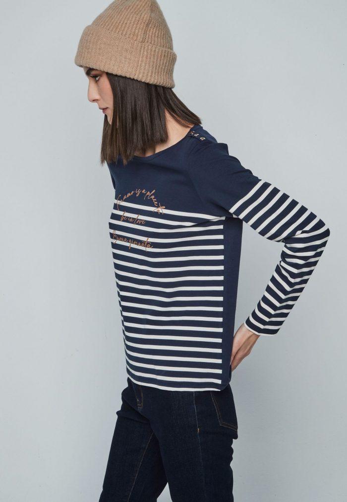 Camiseta raya texto - Imagen 3