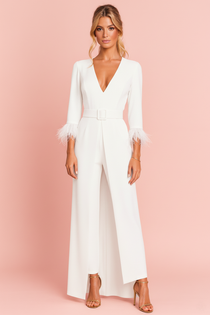 Conjunto de casaca con plumas y pantalón Mia - Imagen 1