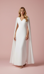 Vestido de novia con mangas de gasa