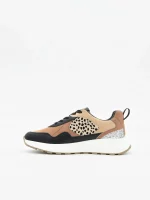 Zapatillas Taupe con Animal Print y Glitter - Imagen 3