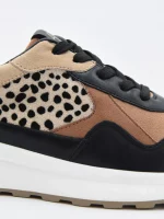 Zapatillas Taupe con Animal Print y Glitter - Imagen 5