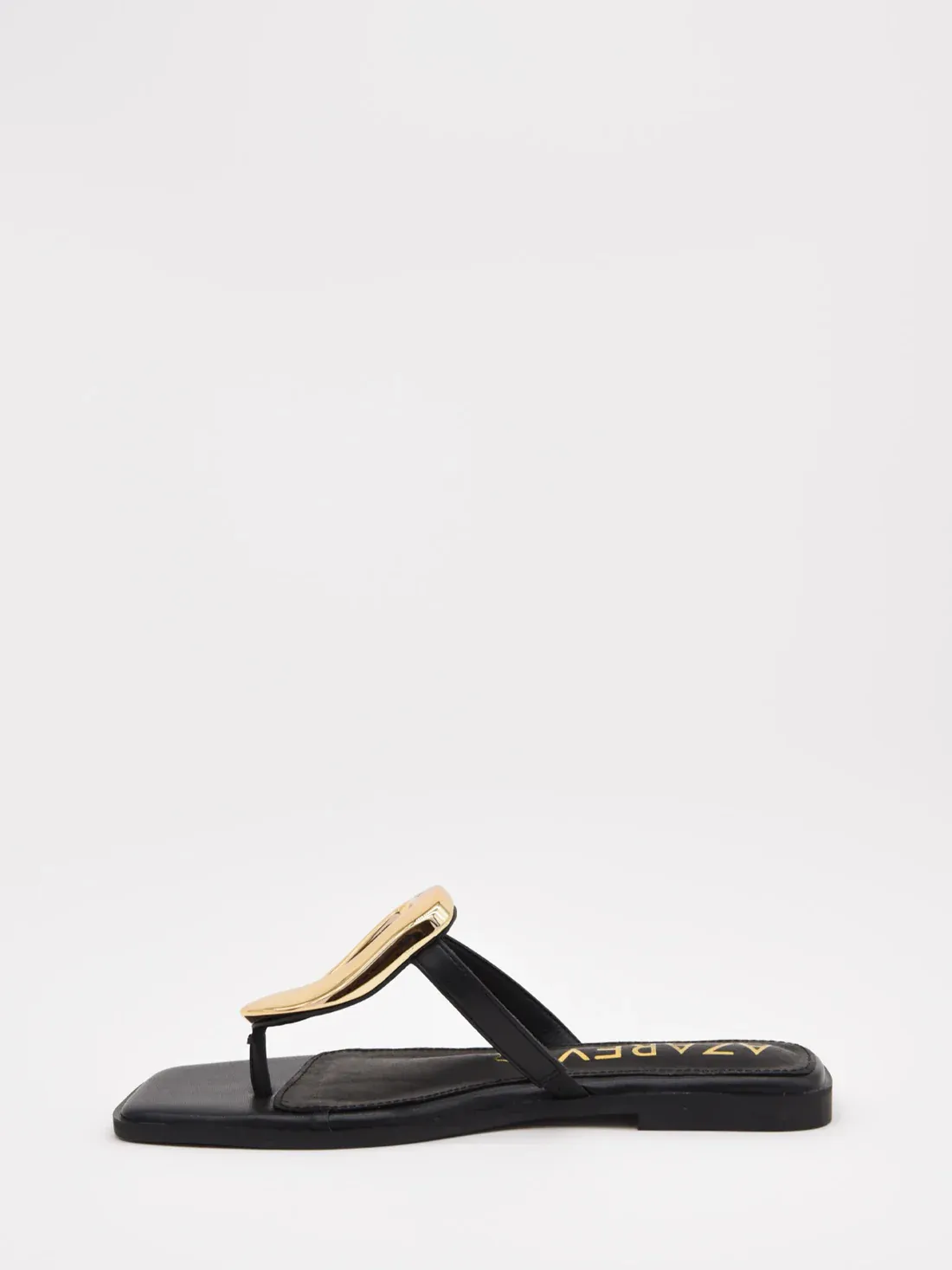 562J793NE_3 Sandalia plana esclava aplique dorado - Imagen 3