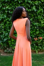Vestido Midi de Vuelo Naranja Portofino - Imagen 2