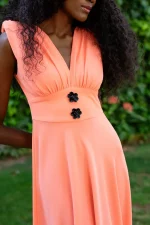 Vestido Midi de Vuelo Naranja Portofino - Imagen 4