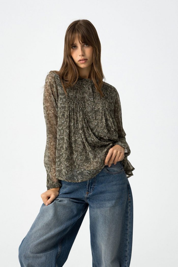 Camisa estampado hojas Carmilde - Imagen 3