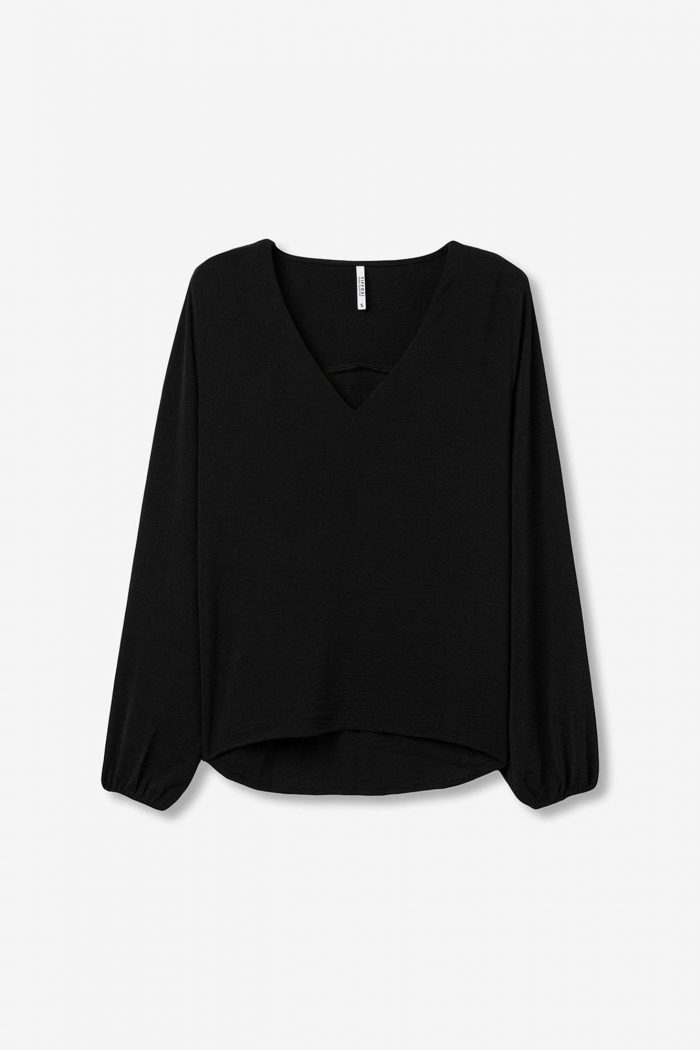 Blusa escote pico espalda plisada Kante_7 - Imagen 2