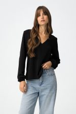 Blusa escote pico espalda plisada Kante_7 - Imagen 4