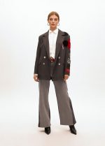 Americana cruzada oversize detalle parches - Imagen 3