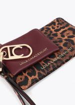Cartera con monedero bicolor con logo ovalado