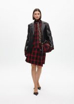 Camisa lazada animal print combinado tartán - Imagen 3