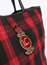 Bolso shopper cuadros con parche escudo - Imagen 2