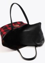 Bolso shopper cuadros con parche escudo - Imagen 3