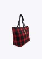Bolso shopper cuadros con parche escudo - Imagen 6