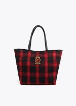 Bolso shopper cuadros con parche escudo