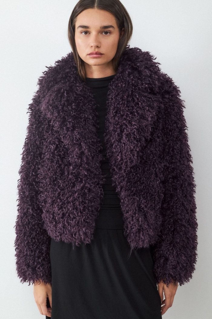 Abrigo corto pelo faux fur rizo - Imagen 1