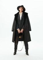 Abrigo largo doblefaz negro
