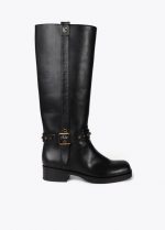 Bota alta logotipada y detalles dorados