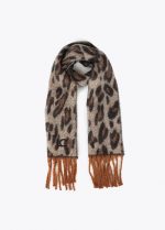 Bufanda en animal print con flecos - Imagen 5