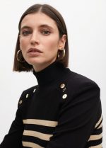 Jersey cuello alto rayas detalle botones - Imagen 4