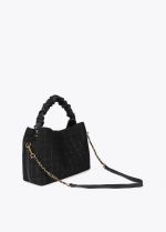Bolso tweed asa fruncida y logo LC leopardo - Imagen 5