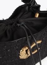 Bolso tweed asa fruncida y logo LC leopardo - Imagen 7