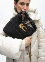 Bolso pequeño tweed asa fruncida - Imagen 2